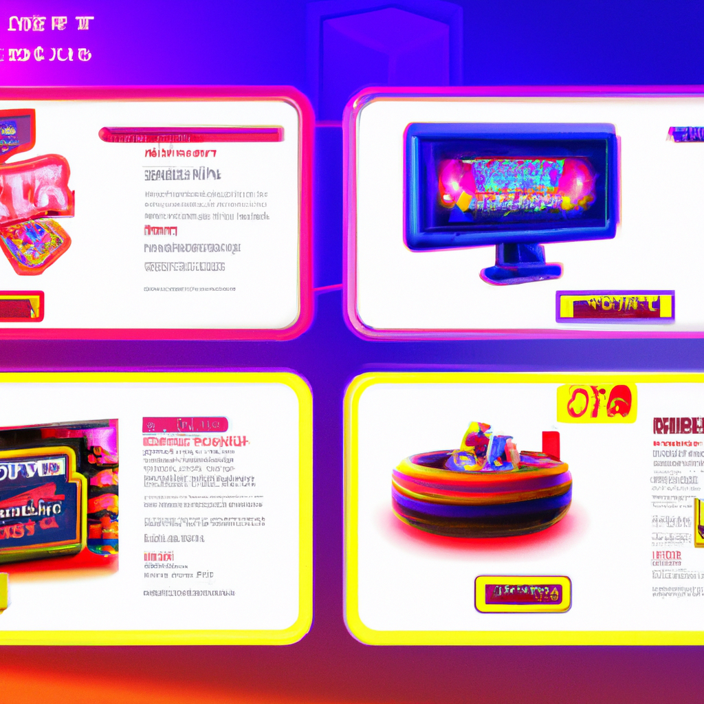 LudicForge in-game showcase: neon arcade room with avatars and HUD